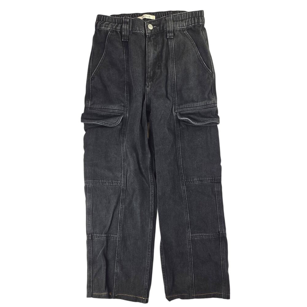 Pacsun | Black Elastic Waist Cargo Jeans | Size Small
